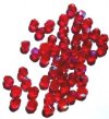 50 6mm Faceted Red AB Firepolish Beads